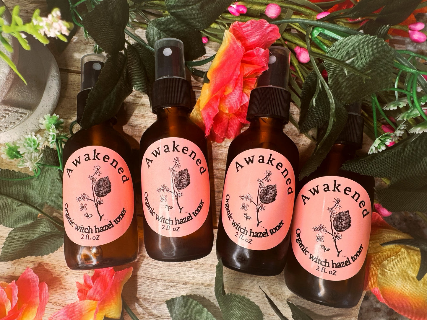 Organic witch hazel facial toner