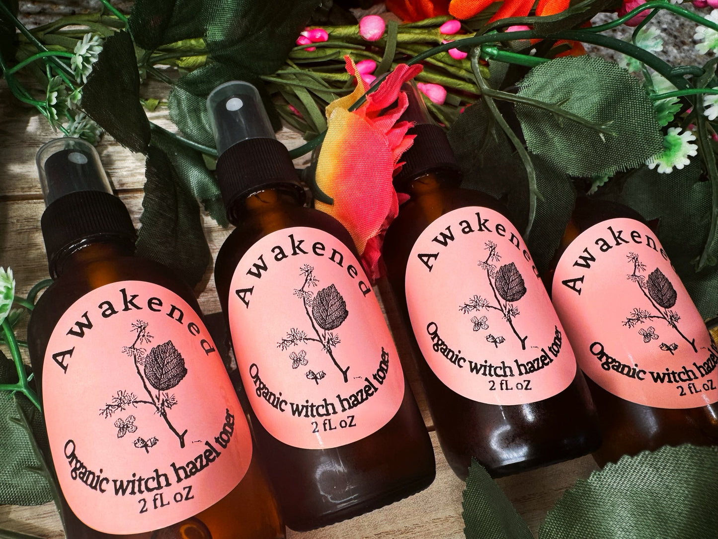 Organic witch hazel facial toner