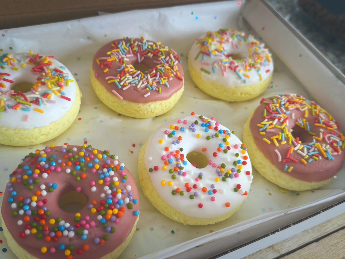 Mini donut bath bombs