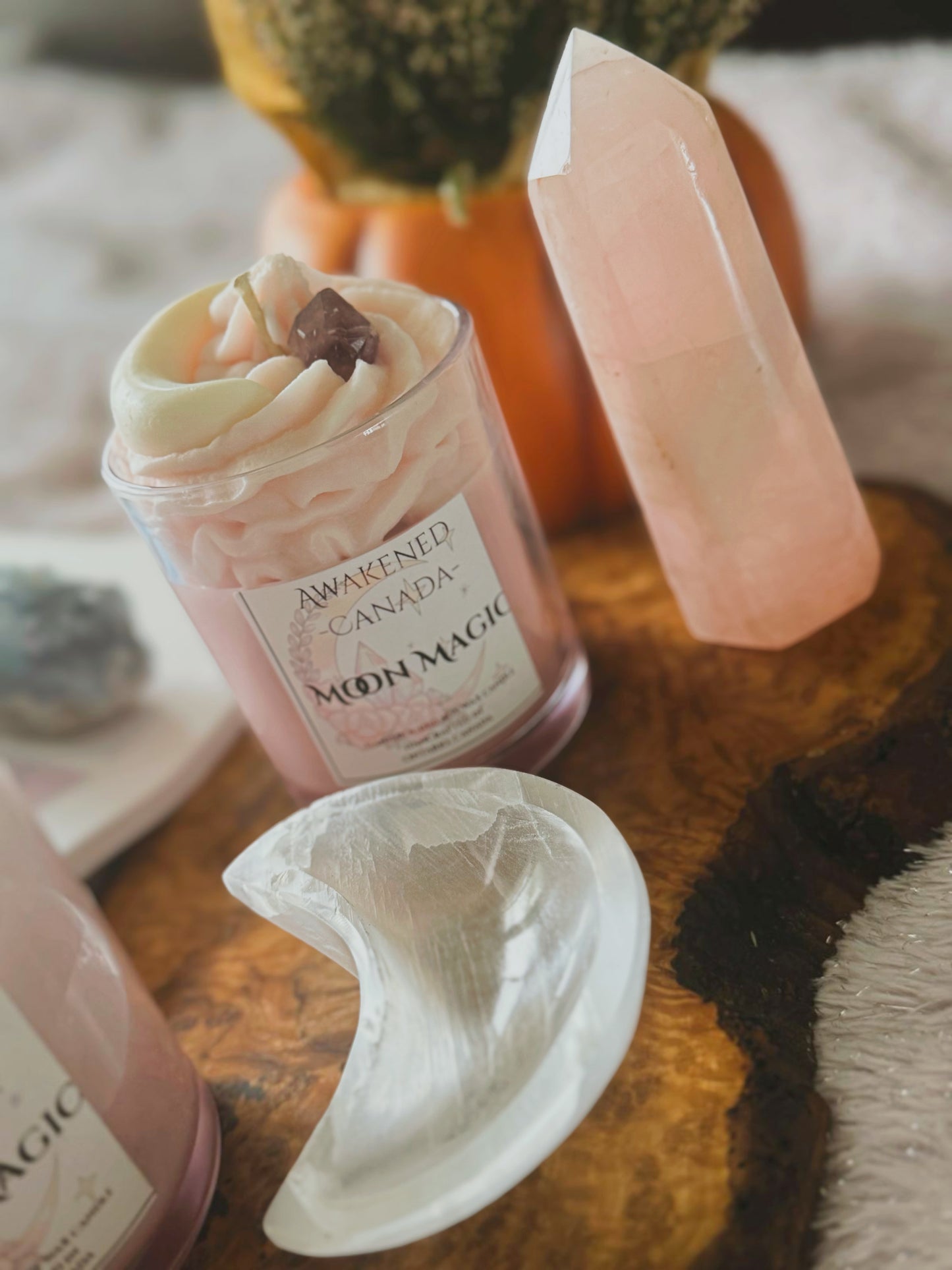 “Moon Magic” Amethyst soy wax candle