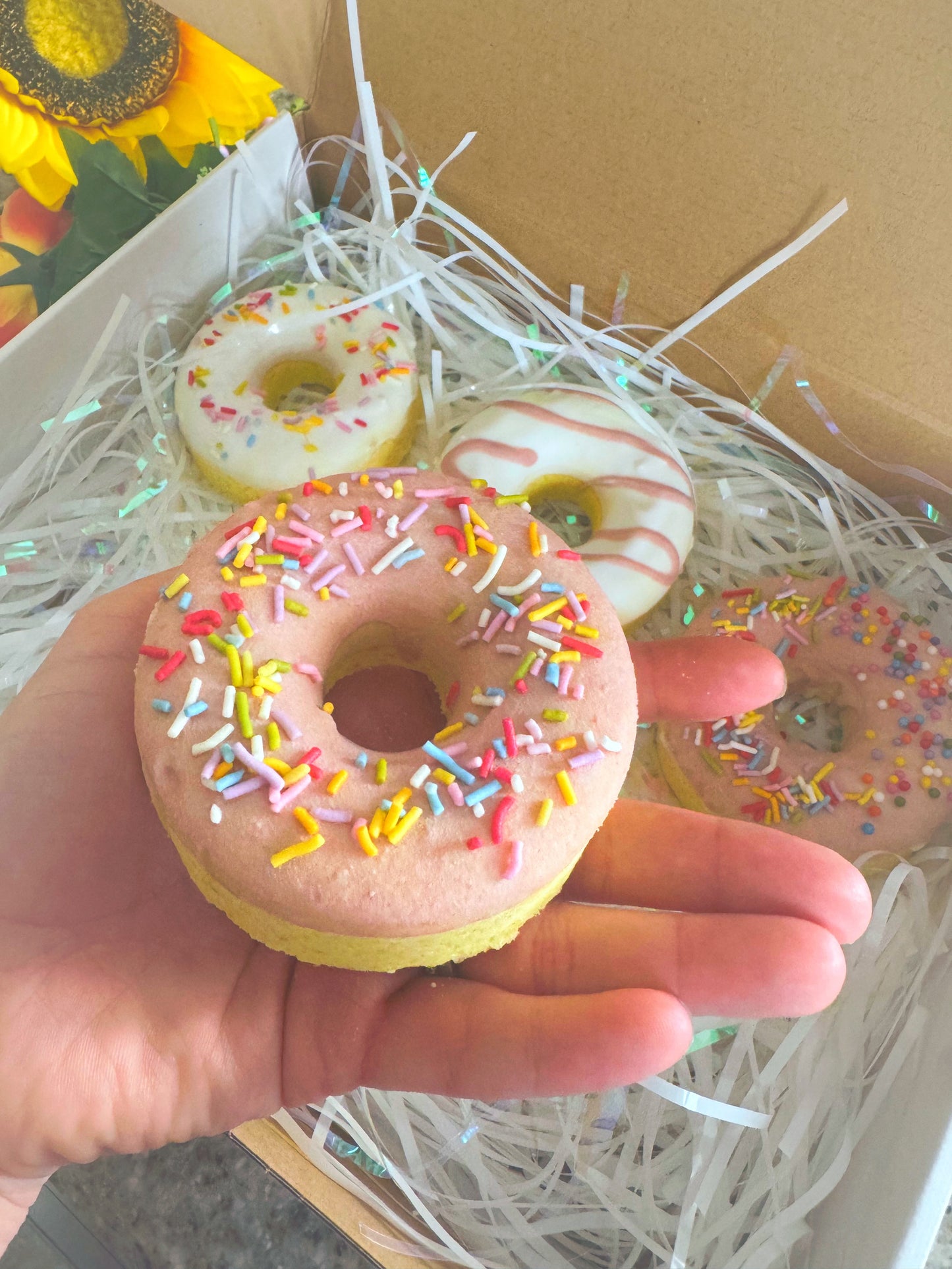 organic donut bath bombs