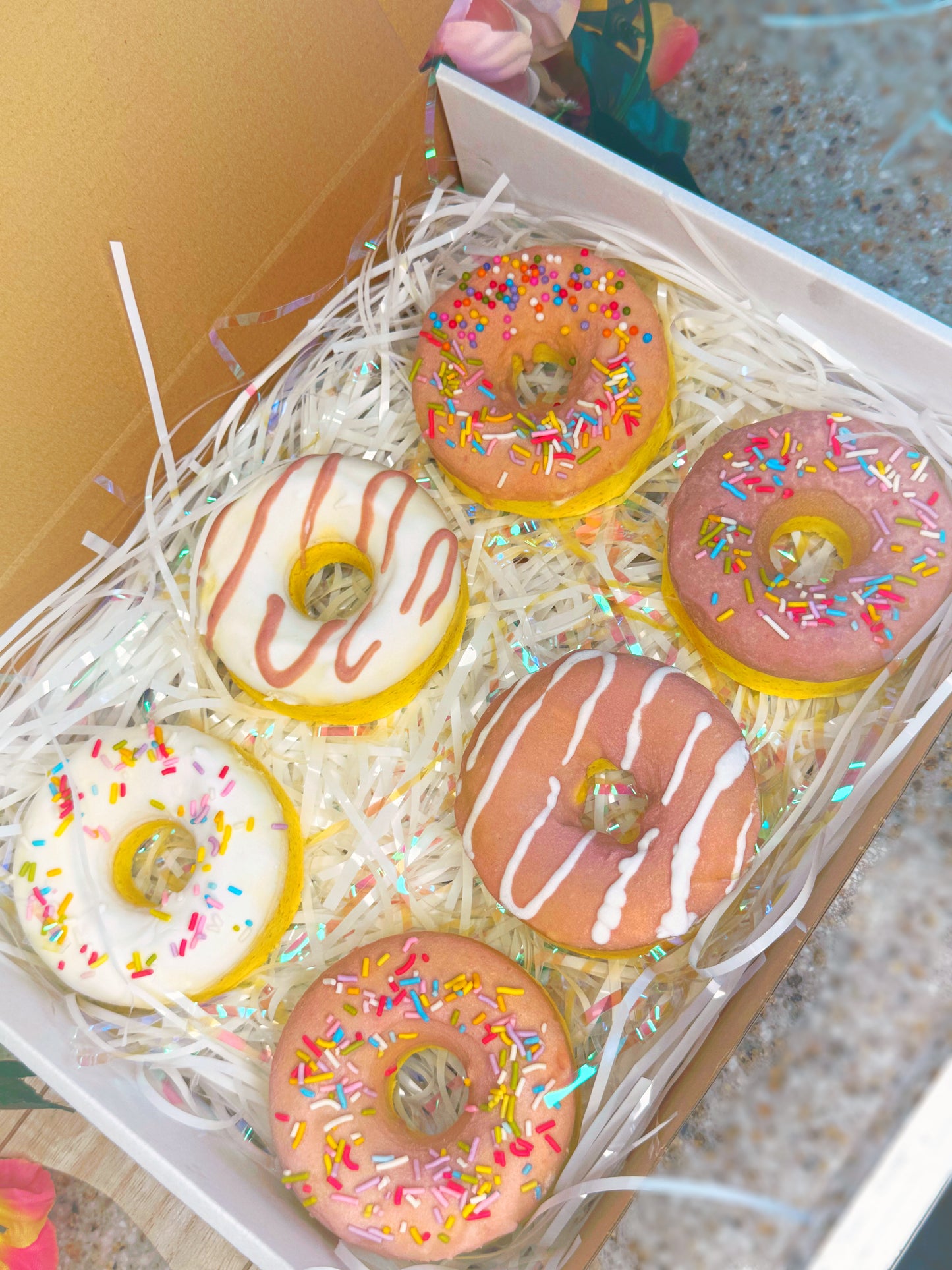 organic donut bath bombs